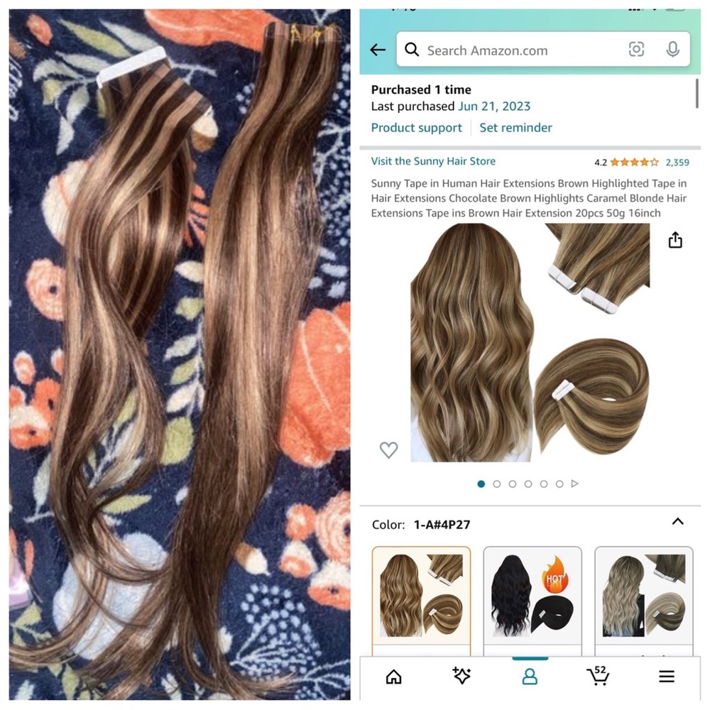 Sunny tape in hair extensions